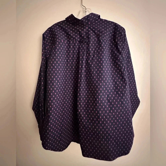 Duluth Trading Navy Pineapple Long-Sleeved Shirt Womens 1X - Picture 2 of 5
